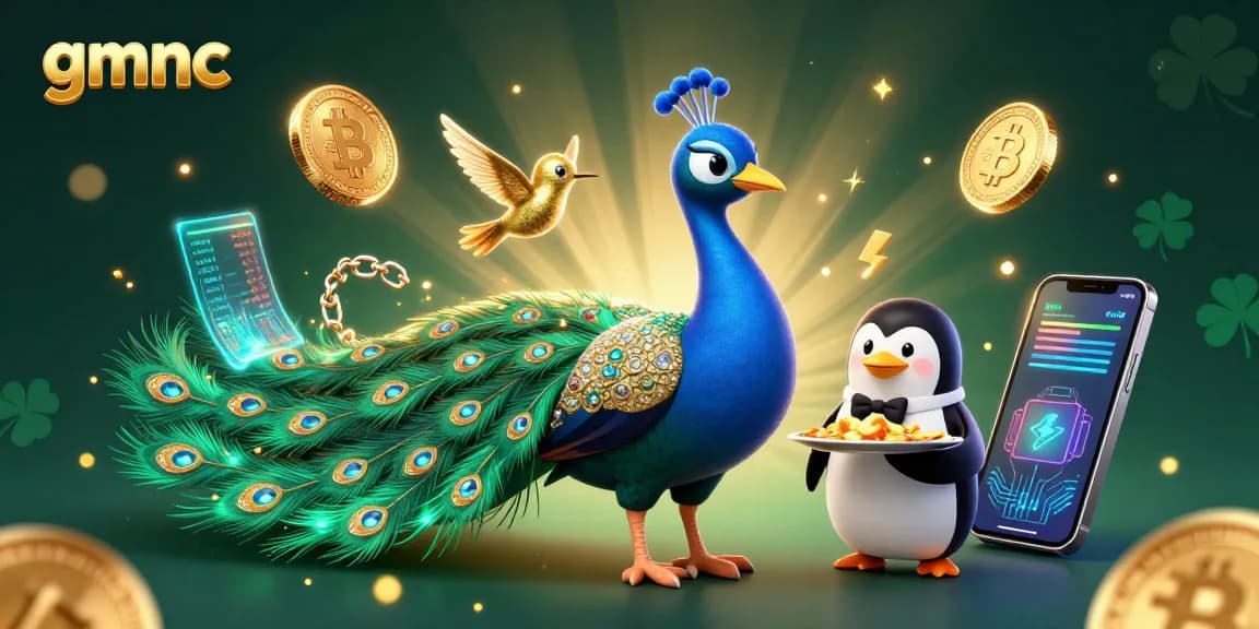 Gamblers enjoy gmnc, experiencing thrilling casino fun with peacock and bitcoin visuals.