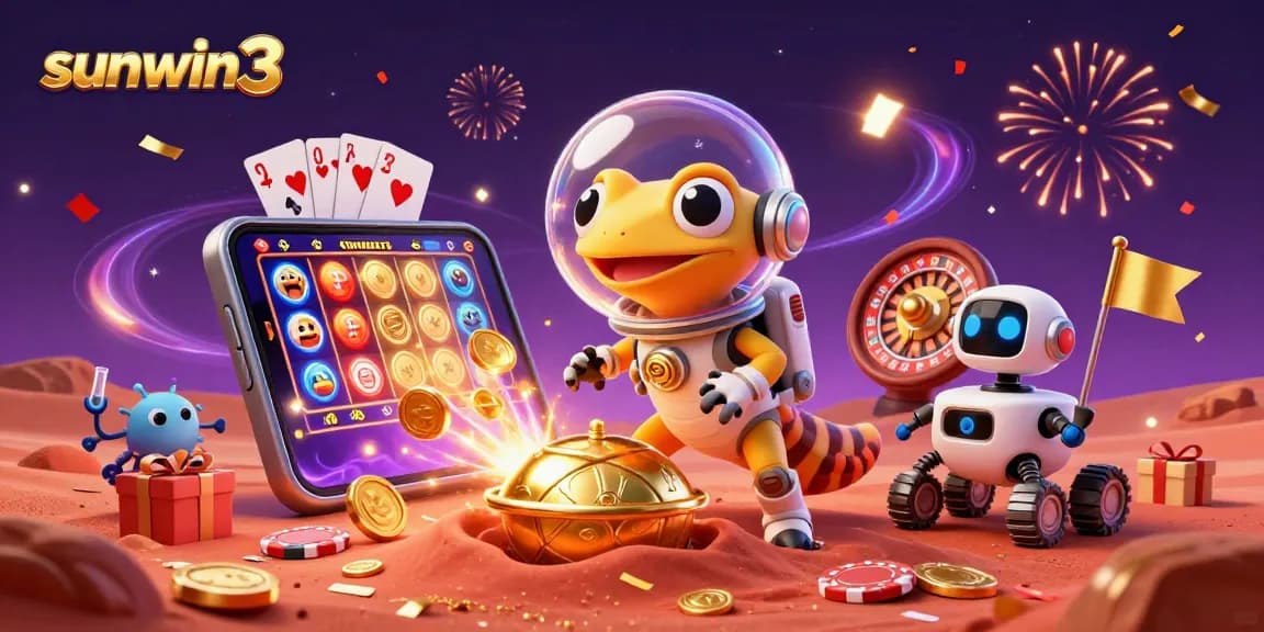 Experience thrilling gaming action with sunwin3 at a golden casino oasis on Mars.