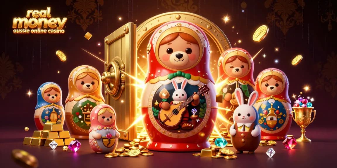 Experience the excitement of a real money aussie online casino with vibrant 3D illustrations.