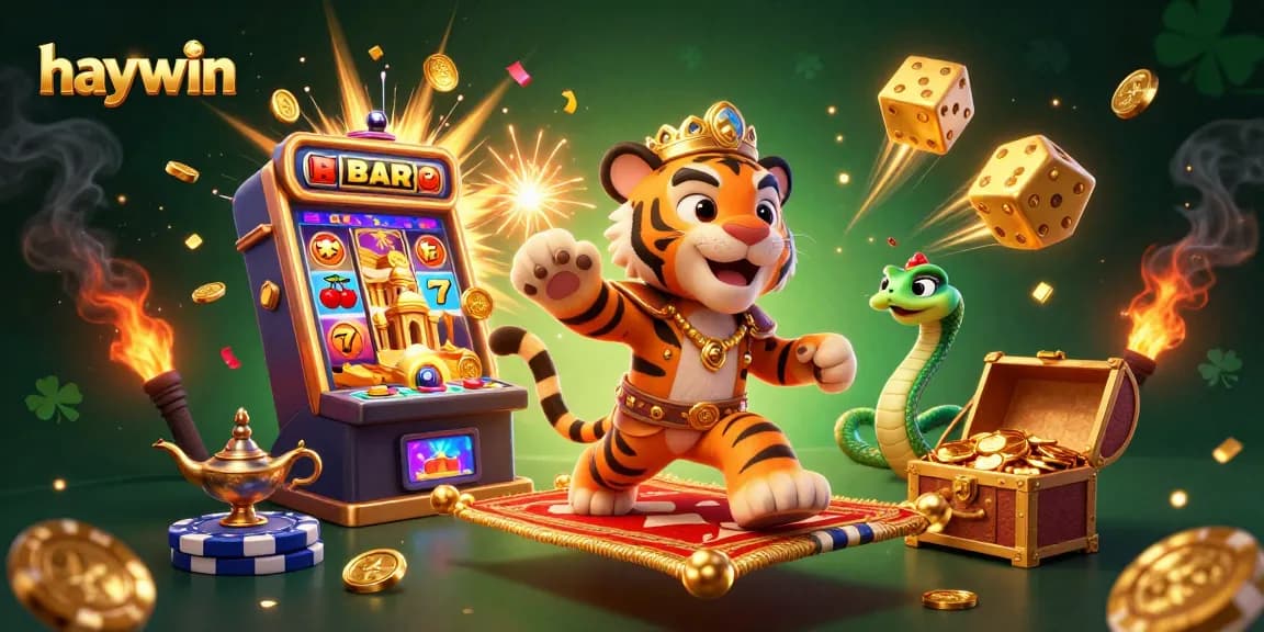 Experience excitement with haywin as the tiger sultan embarks on a casino adventure with golden treasures.