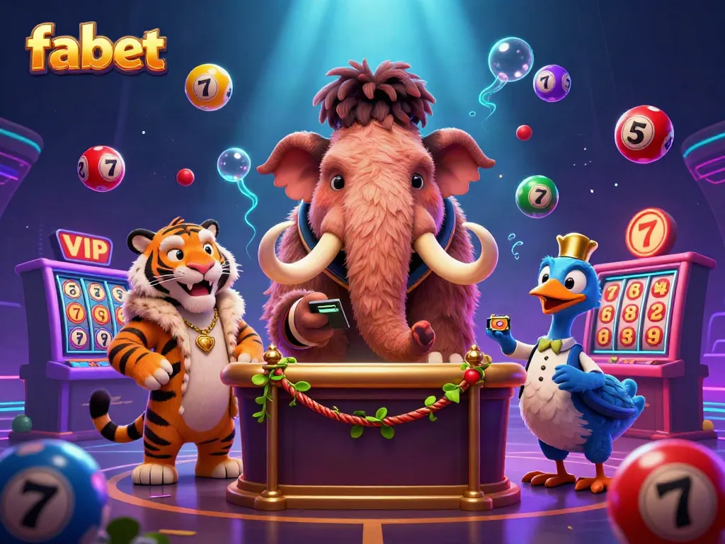 Experience fabet with vibrant lottery excitement and a captivating casino scene featuring unique characters.