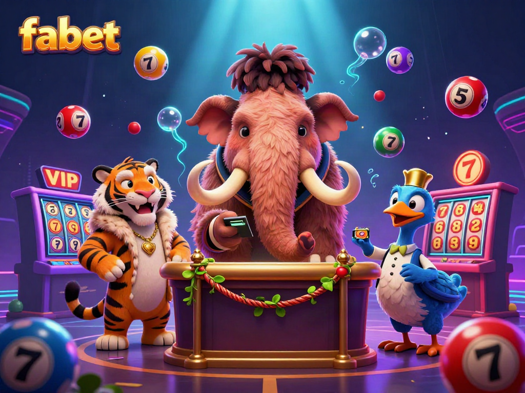 Experience fabet with vibrant lottery excitement and a captivating casino scene featuring unique characters.