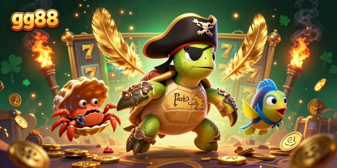 Spin the reels with gg88's thrilling casino adventure featuring pirate characters and treasures.