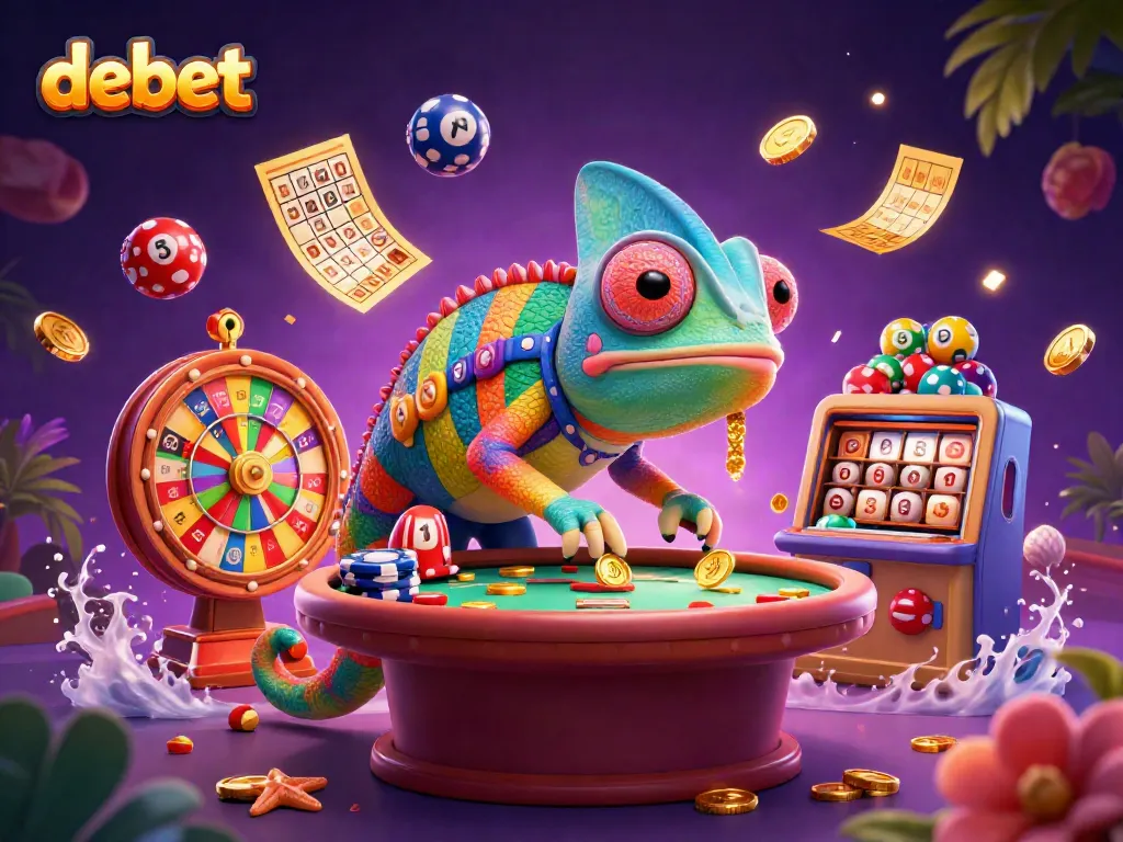 Experience the vibrant world of debet with dynamic game elements and a colorful casino atmosphere.