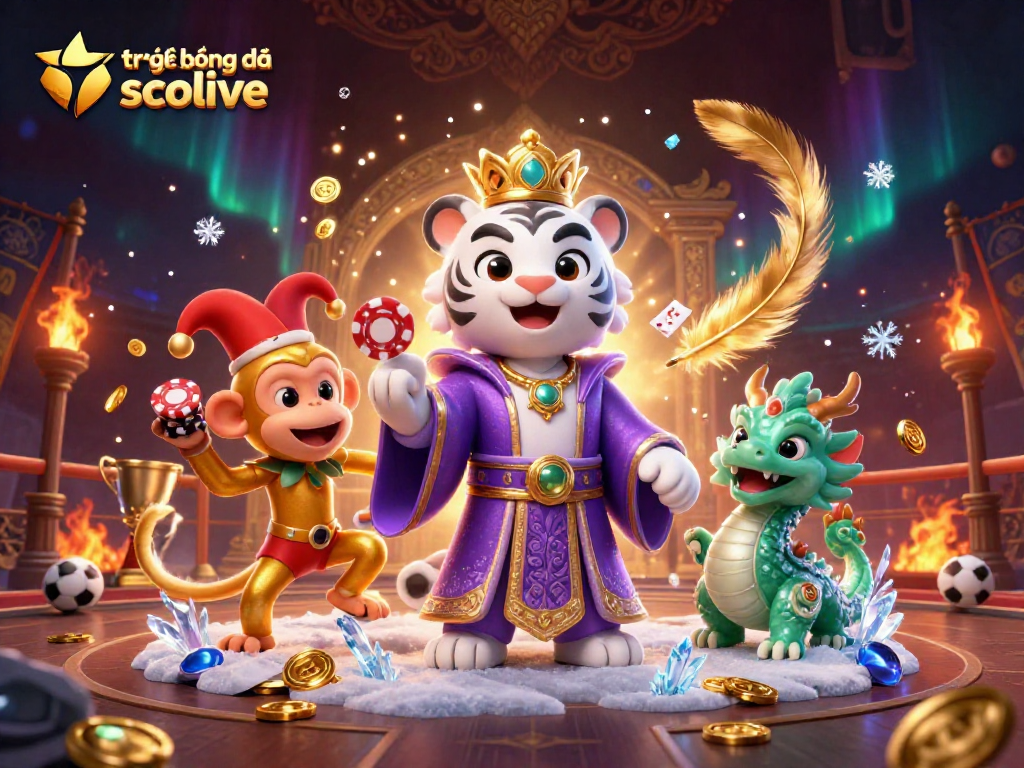 Experience thrilling sports betting with the vibrant scene of trực tiếp bóng đá socolive featuring a tiger, monkey, and dragon.