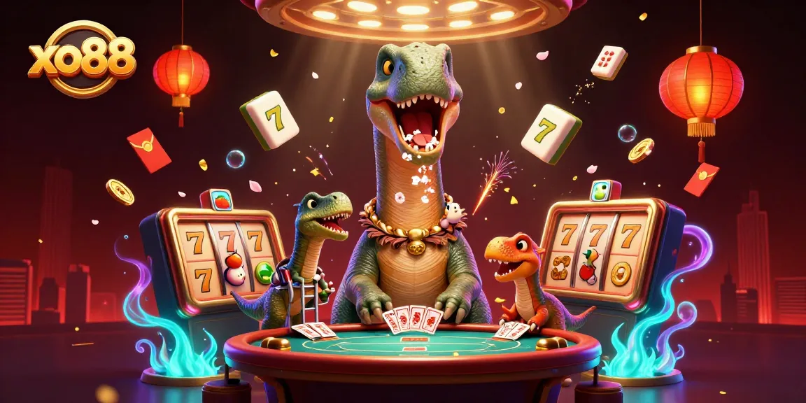 Experience thrilling gaming at xo88 with a vibrant casino scene featuring unique characters and immersive elements.