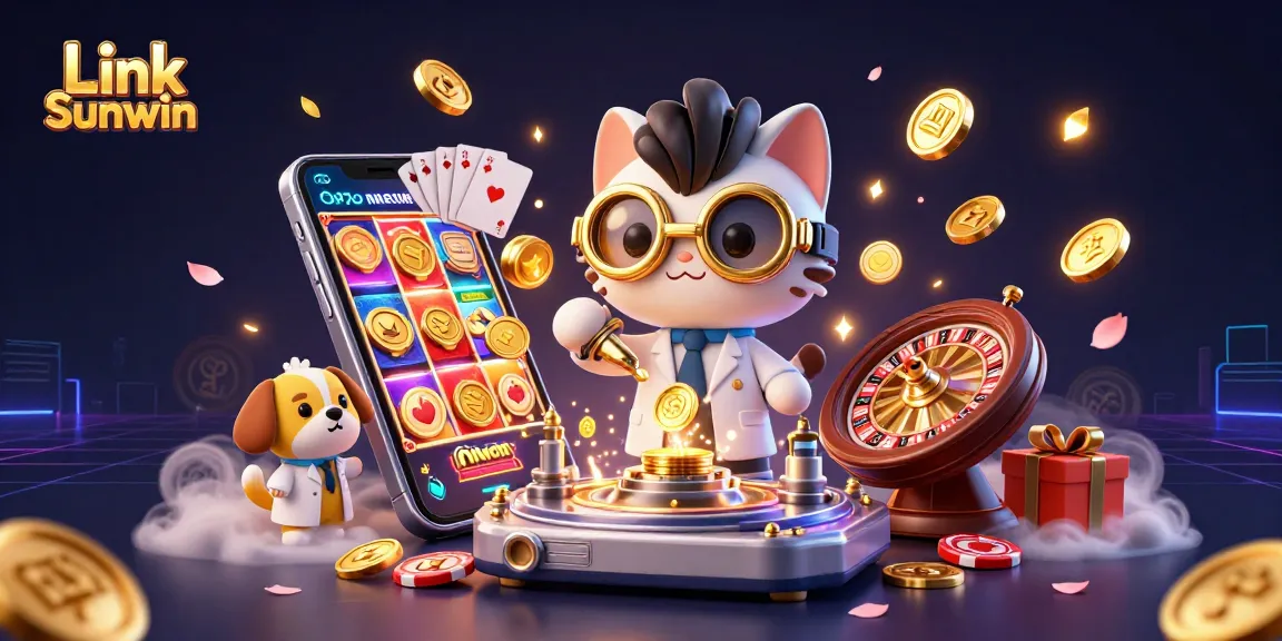 Experience thrilling gameplay with Link Sunwin, where vibrant characters and dynamic casino elements collide in an exciting digital illustration.