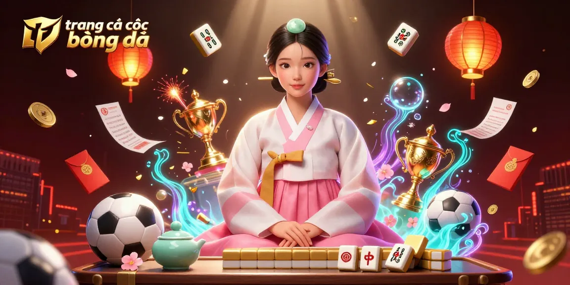 Place bets on trang cá cược bóng đá while enjoying an atmospheric casino scene with football elements and festive decorations.
