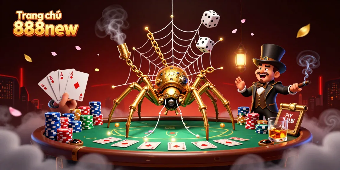 Experience winning moments with Trang chủ 888new as steampunk spider weaves its casino web.